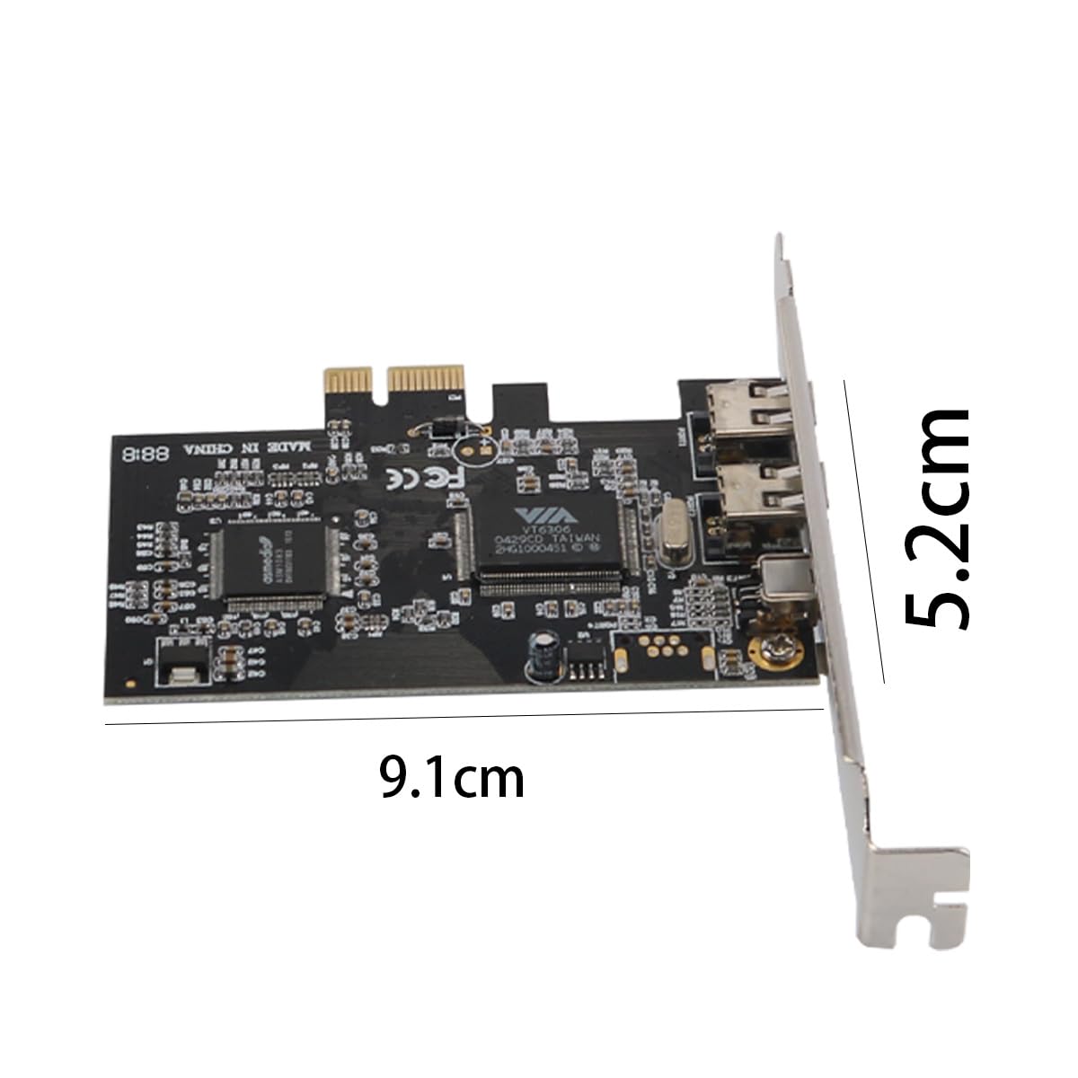 Gorise Tarjeta controladora PCI-E PCI Express FireWire 1394a IEEE 1394 de 2,5 Gbps con Cable FireWire, Tarjeta de Captura de imágenes HD de Escritorio de 800 Mbps para transmisión