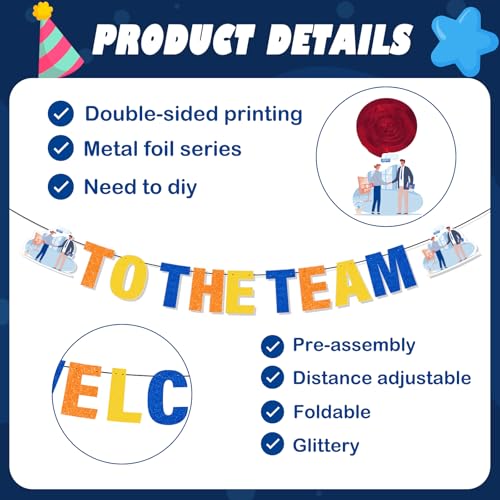 Image of Welcome to the Team Decorations - 10PCS Welcome to the Team Banner with Hanging Swirls Party Decoration for Office New Employee Coworker Decor Supplies