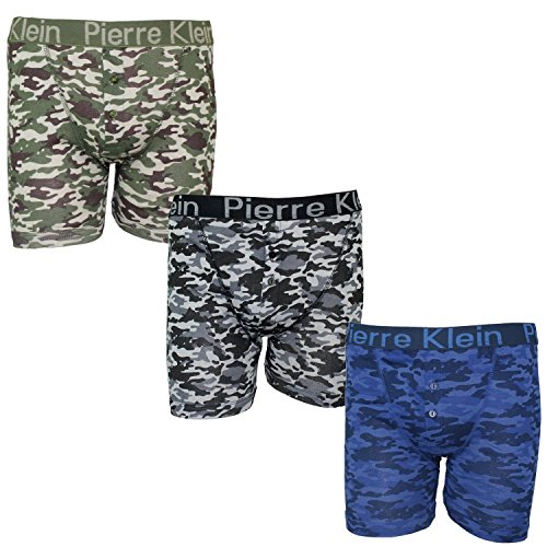 ORIGINMENSWEAR Mens Pierre Klein 6 Pairs Boxer Shorts Trunks Briefs Camo Ondergoed Boxer Shorts
