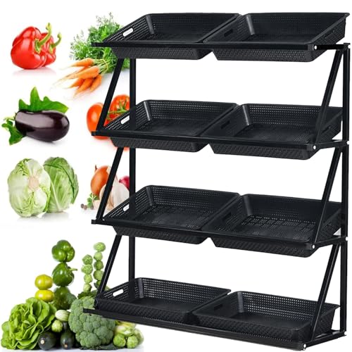 Estantería para frutas y verduras de 5 niveles para exhibición en supermercados