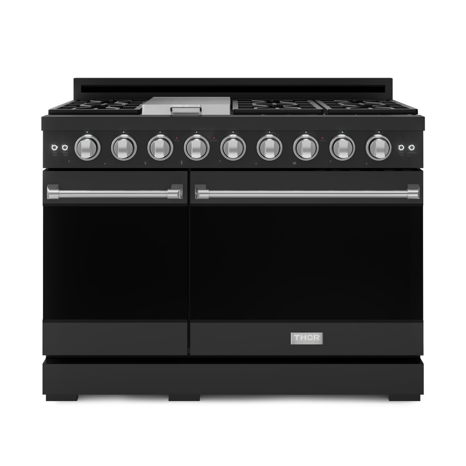 Gordon Ramsay by THOR Kitchen 48 Inch Professional Gas Range with Double Oven in Black/Stainless Steel