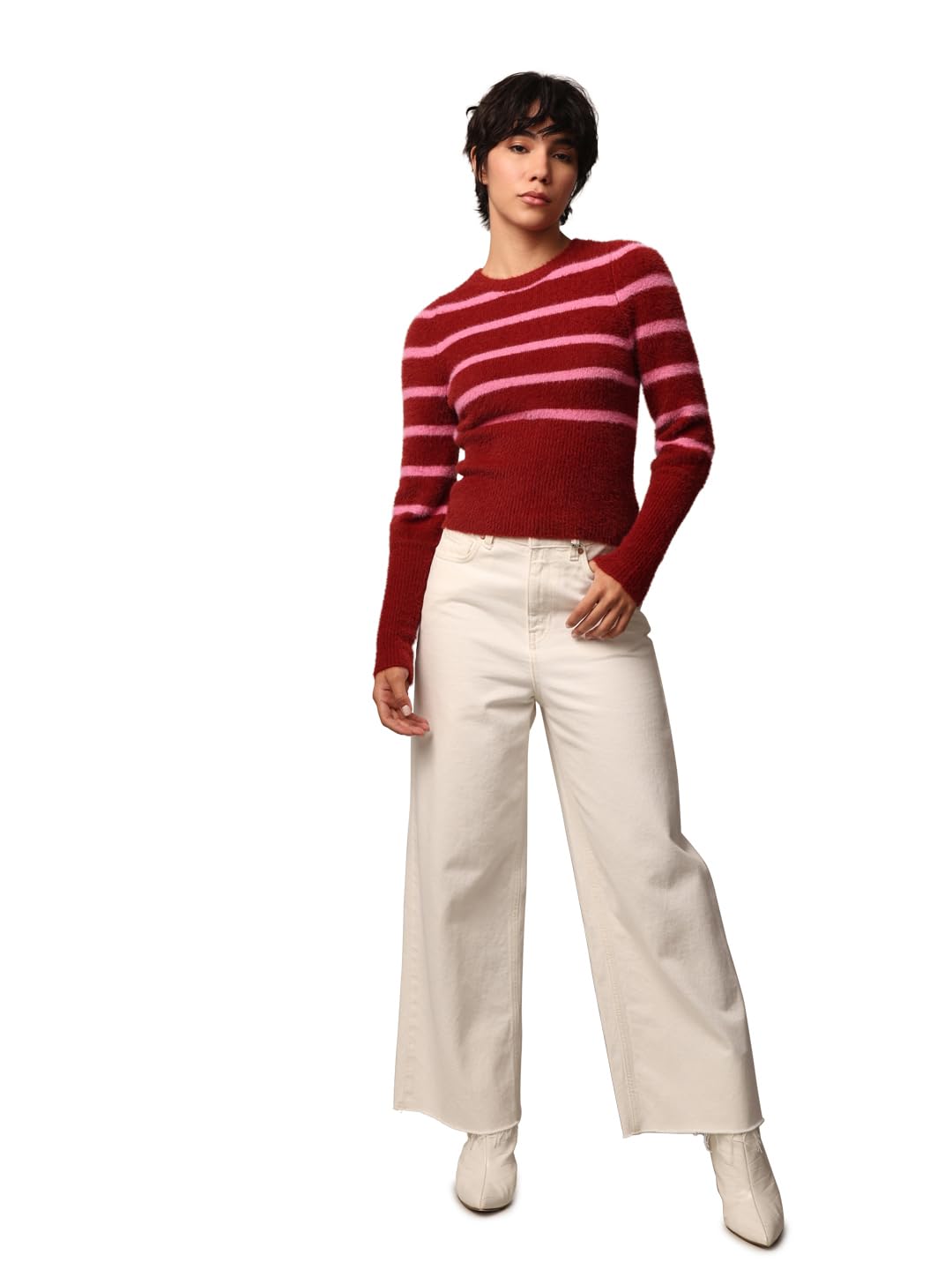 only Women's Nylon Blend Classic Pullover Sweater-picture-50