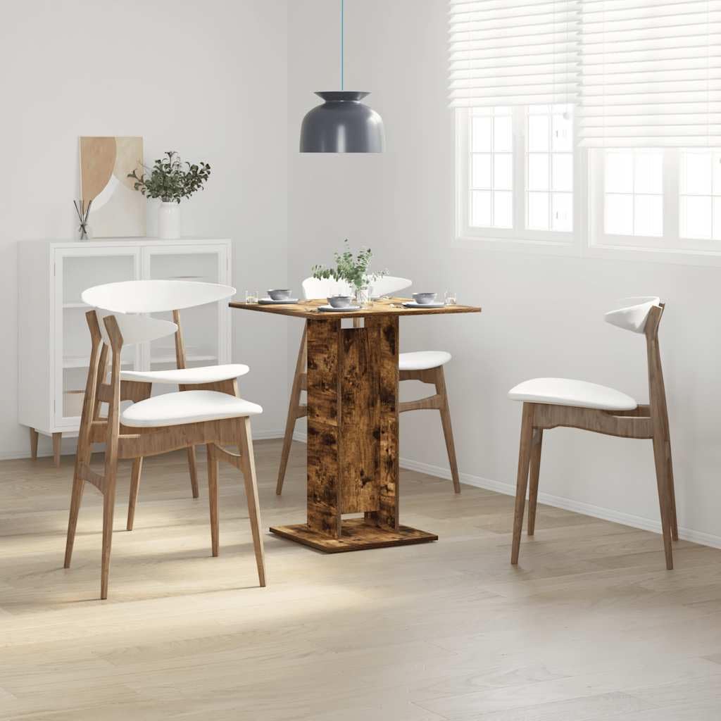 Bistrotisch Holzwerkstoff 60x60x75 cm Räuchereiche | Vielseitig als Esstisch nutzbar, feuchtigkeitsbeständig, pflegeleicht mit feuchtem Tuch, für Bankettsäle und Hotels