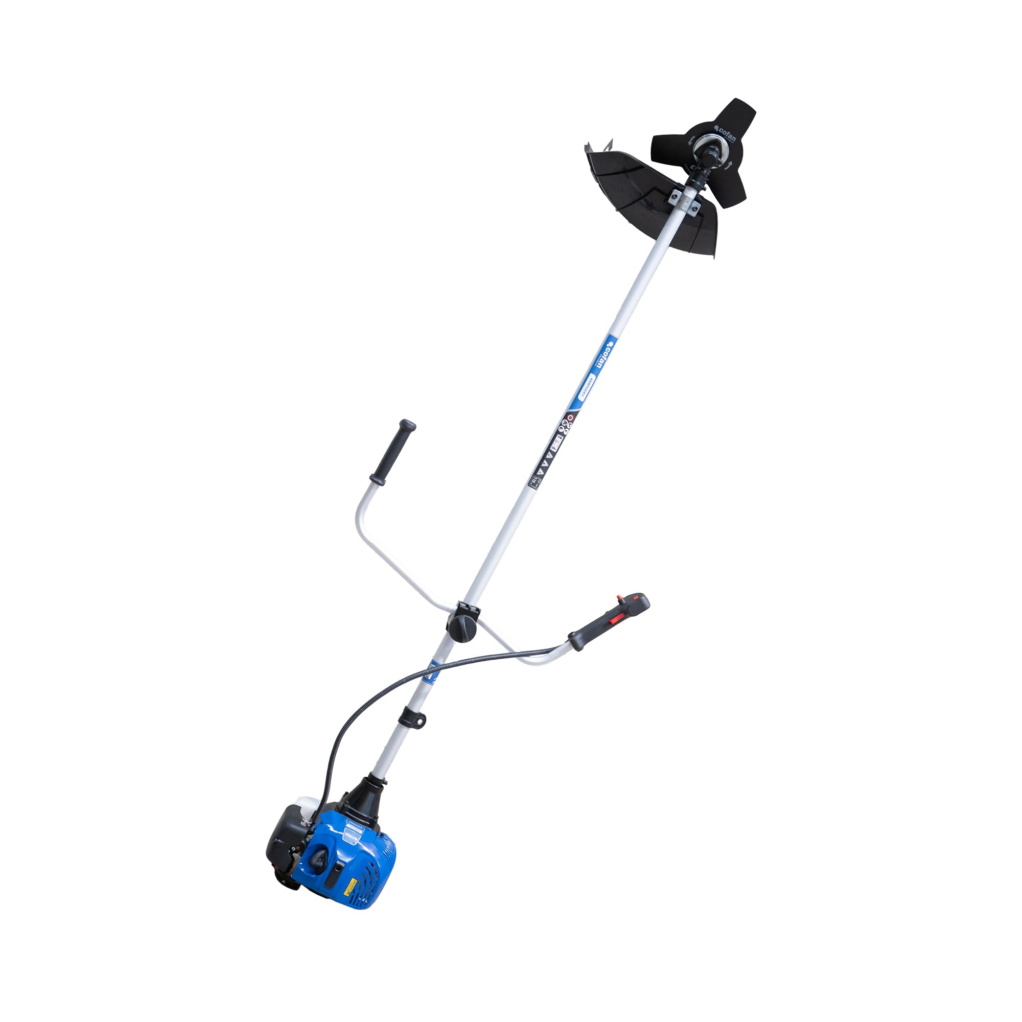 Cofan Desbrozadora de Gasolina | Motor de 2 Tiempos | 51,7 CC | Bajas emisiones | Arranque fácil | Ancho de Corte: 43 cm | Incluye arnés Doble