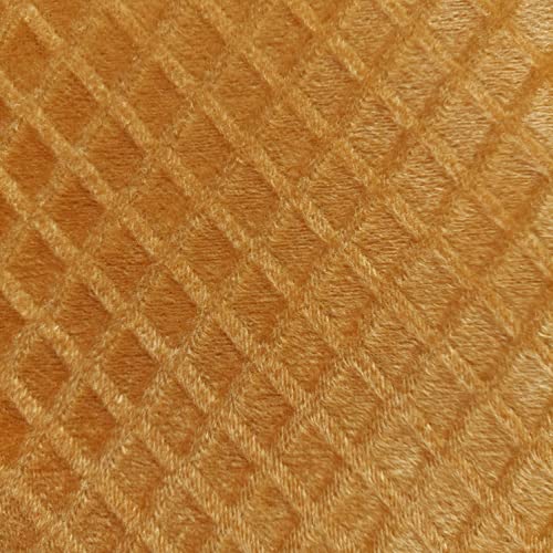Image of Sunflower 3 Meter Yellow Velvet Solid Dyed Fabric Decorative Soft Smooth Silky Cloth for Sofa, Furnishing, Upholstery, Curtains, Cushions and Craft Width 137CMS