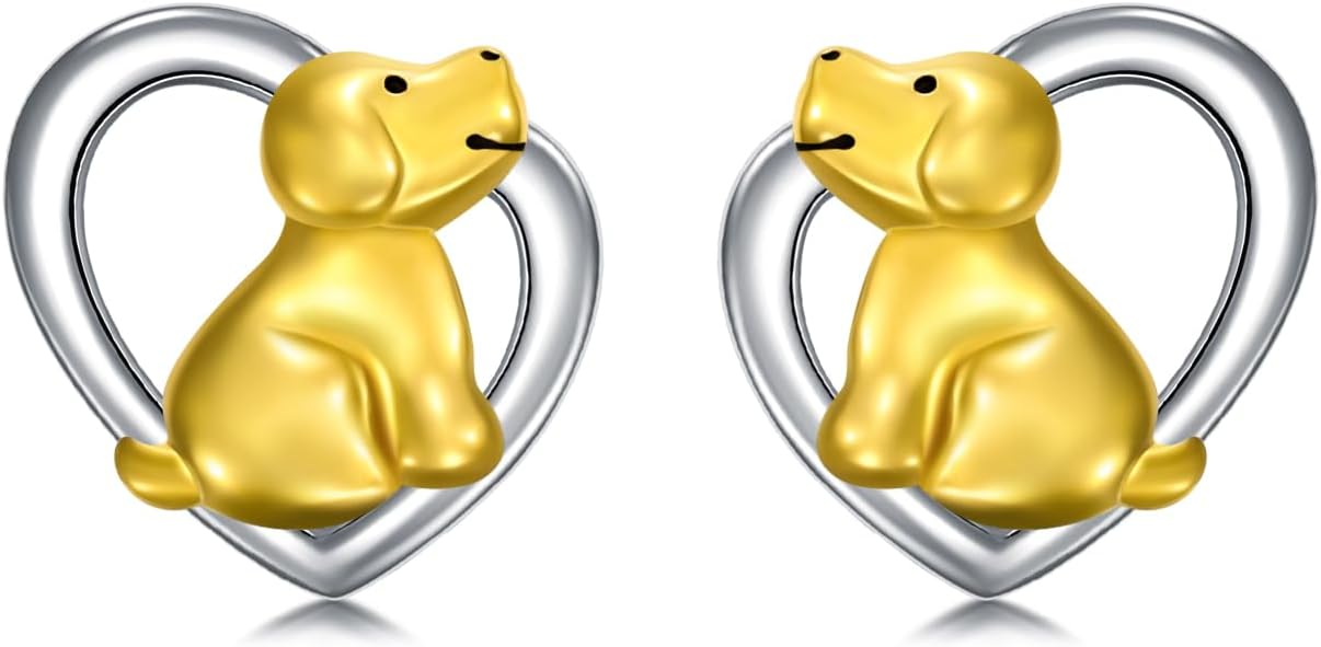 925 Sterling Silver Animal Heart Studs Earrings Jewelry Cute Gifts for Women