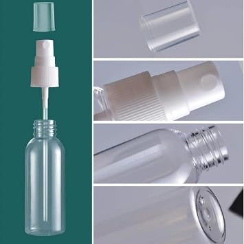 Orret Home 5’li 100 ml Boş Sprey Şişesi – Kolonya, Parfüm, Dezenfektan ve Temizlik Solüsyonları İçin Şeffaf Taşınabilir Plastik Sprey Şişesi Seti (100 Ml)