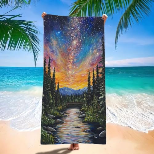Toalla Playa 75x150 cm Toalla Playa Grande, Ligera, Absorbente, Secado rápido Toallas Microfibra, Beach Towels cielo estrellado, Repelente a la Arena Toallas Baño para Camping, Viaje, Lago H-1665
