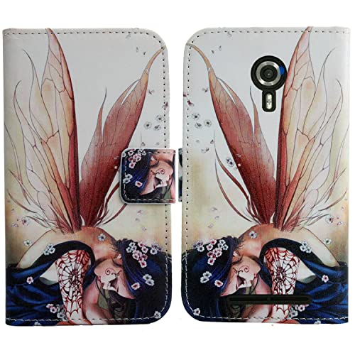 Lankashi Pattern Wallet Design Flip PU Leather Cover Skin Protection Case TPU Silicone Shell for Unimax UMX U693CL Assurancewireless (Wing Girl)