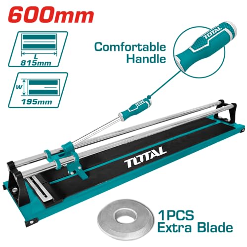 Total - Tagliapiastrelle | Per Piastrelle Fino A 600 Mm | Con 2 Lame In Tungsteno | Strumento Per Tagliare Piastrelle E Piastrelle | Ideale Per Lavori Di Costruzione E Ristrutturazione - 3