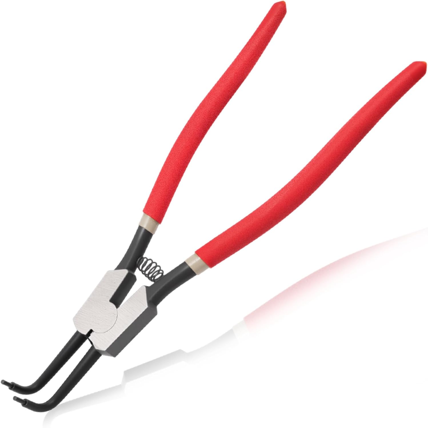 13-Inch Snap Ring Plier Heavy Duty External Circlip Pliers Bent Jaw Tip Diameter 0.12" for Installing Removing Retaining Ring