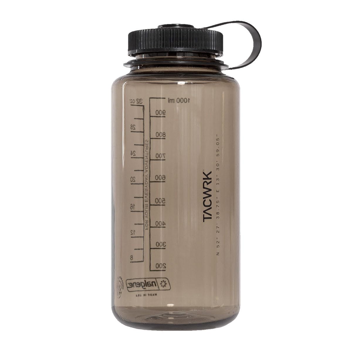 TACWRK x Tasmanian Tiger TT Bottle Holder Isolierte, gepolsterte Trinkflaschen-Tasche mit Molle-System, Rucksack-Flaschenhalter inklusive 1L Nalgene Weithals Trink-Flasche und TT Handle Mug 500