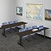 Romig Pillar 84 x 24 in. T-Base Training Seminar Table- Neo Walnut & 3 Zeng Stack Chairs- Blue