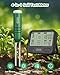 Dr.meter 4-in-1 Soil Moisture Meter, 300ft Wireless Soil Tester Sensor, Temperature/Light/Time/Soil Hygrometer Monitor with Digital LCD Display for Indoor Outdoor Plants, Garden, Lawn, Gardening Gifts