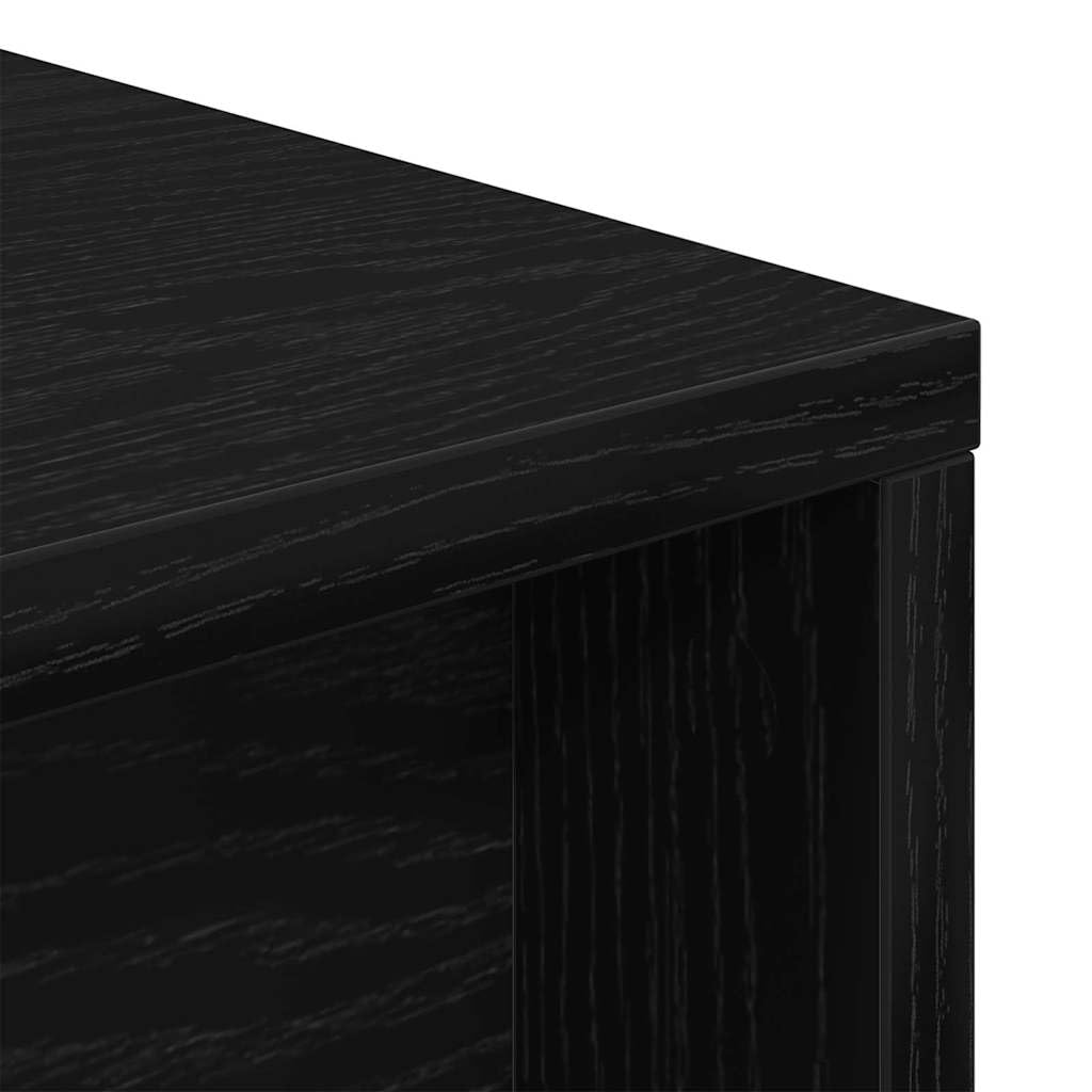 Scrivania Rovere Nero in Legno Ingegnerizzato, 200x50x76 cm | Tavolo da studio salvaspazio e moderno per camera o ufficio, ideale per computer e scrittura.