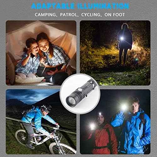 LED Torch USB Rechargeable with 8 Pack 18650 Batteries, Super Bright Zoomable IPX5 Waterproof Flashlight, 1200lm, Pocket-Size Small LED Flashlight for Hiking, Camping, Emergency Use
