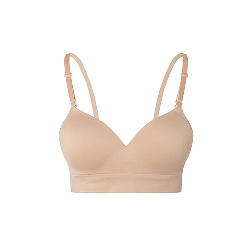Lemef Wireless Bras for Women Seamless Padded Bras - White X-Large