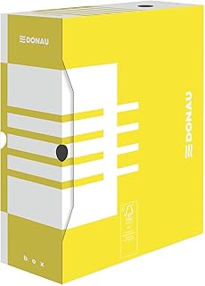 DONAU 7662301FSC-11 - Caja de cartón reciclado, 20 unidades, A4, 12 cm de ancho, color amarillo