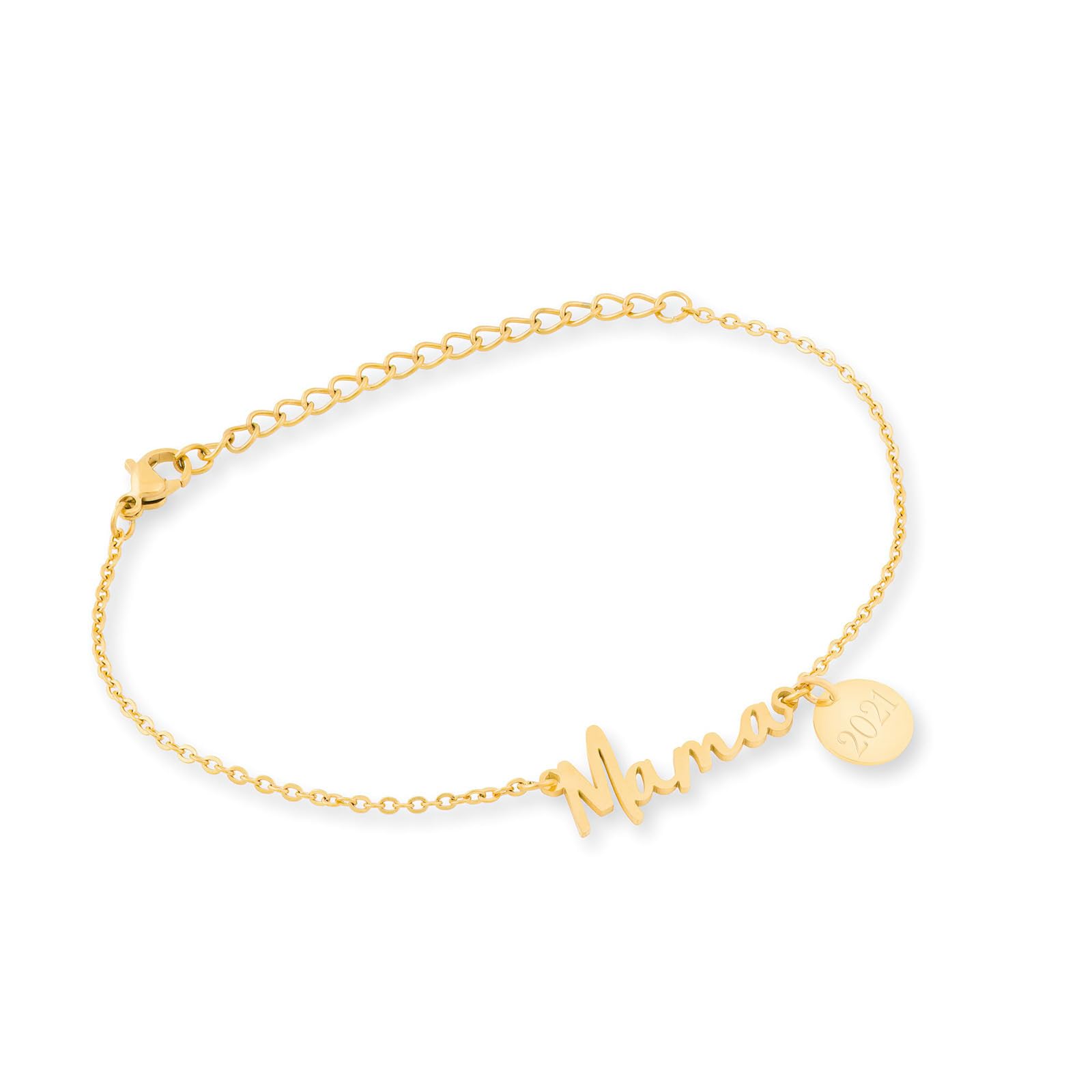 MAEVA – Mama Armband mit Namen Gravur | Personalisiertes Geschenk | Persönlicher Schmuck | Farben Silber Gold Roségold | Geschenkidee zur Geburt Muttertag
