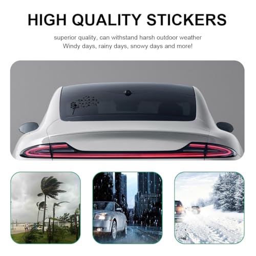 Image of Car Dandelion Flying Sticker, Waterproof Auto Dandelion Flying Flower Sticker with Music Notes, 7.9 inchx5.5 inch Die Cut Vinyl Dandelion Decal for Car Window Laptop, Car Accessories (Black)