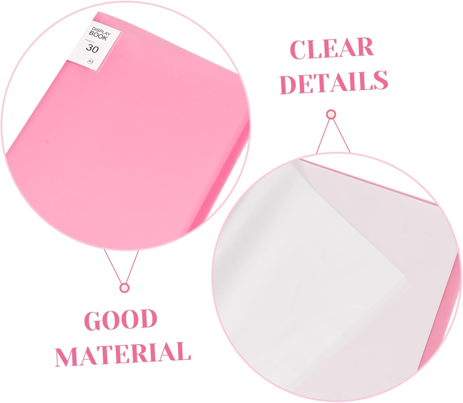 Set of 2 Rose Quartz Art Storage Portfolio Books, 30 Pages