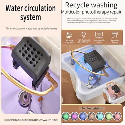 CHEEMHOM Multifunctional Head Treatment Bed, Shampoo Bed with Water Circulation, Fumigation Thai Massage Beauty Bed for Barber Shop and Hair Salon - Image 3