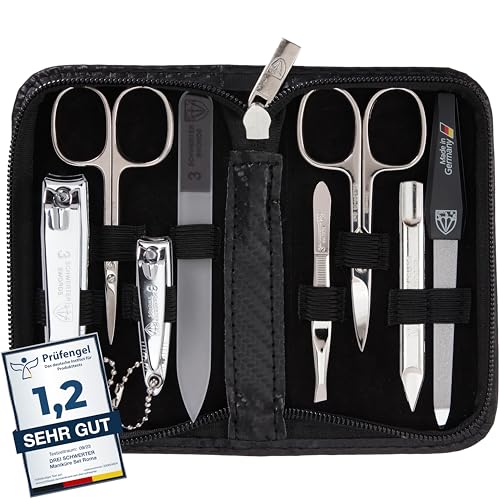 DREI SCHWERTER - Maniküreset'Roma' - Nageletui mit 8 Instrumenten: Nagelschere, Hautschere,...