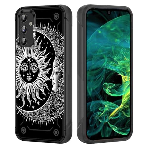 wiaekosef for Galaxy A25 5G Case,Heavy Duty Dual Layer Hard PC & Soft Silicone Rugged Bumper Shockproof Protective Case for Samsung Galaxy A25 5G 6.5'' 2024,Sun Moon Stars