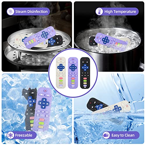 Chuya Silicone Baby Teething Toy Remote Control Shape Chew Toy For Babies 0-6 Months 3-24 Months, Teether Relief Baby Toys For Infants Tv Bpa Free(Purple) #TOP4