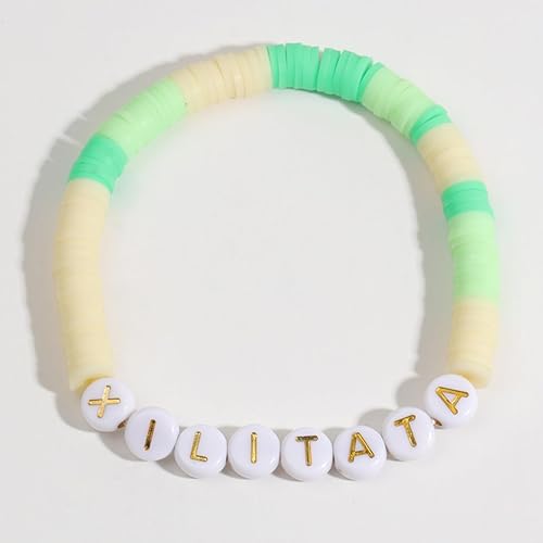 Miniatura 5 de Cuentas de letras acrílicas del alfabeto, letras doradas, cuentas redondas blancas, 0.157 x 0.276 in, 1200 unidades, para pulseras de amistad, kit