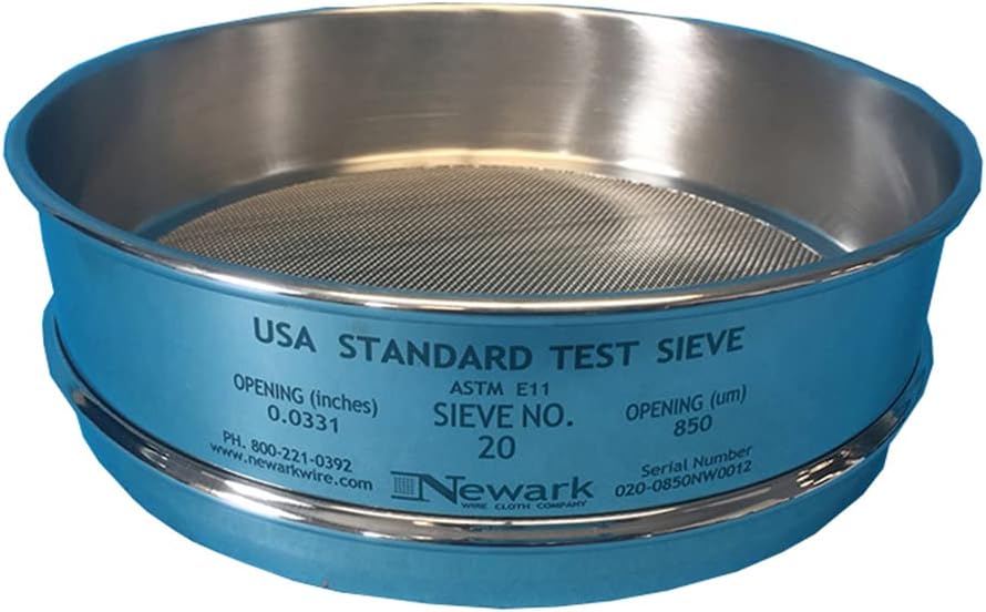 0310252 Market Grade Test Sieve, 400 x 400 Mesh, 37 Micron Opening, 8" Diameter, Half-Height