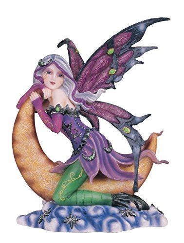 Major-Q G8091407 - Figura Decorativa de Pelo Blanco de 7 Pulgadas con Vestido Verde y Morado en polirresina
