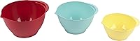 GoodCook 3-Piece Mixing Bowls Set: Non-Slip Base, Pour Spouts, Handles - 1QT, 2QT, 3QT Nesting Colored Bowls