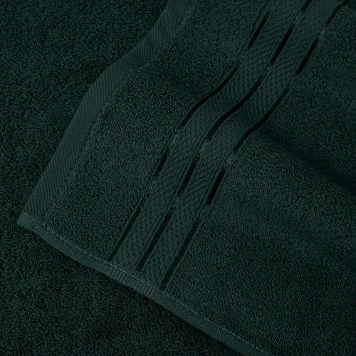 Image of Elegant Comfort Three Line Popcorn Towel Set for Bathroom 35 x 70 inches, Premium Hotel Quality 1-PACK Jumbo Towels, 100% Turkish Cotton, Soft and Durable, Quick Dry and Highly Absorbent, Forest Green