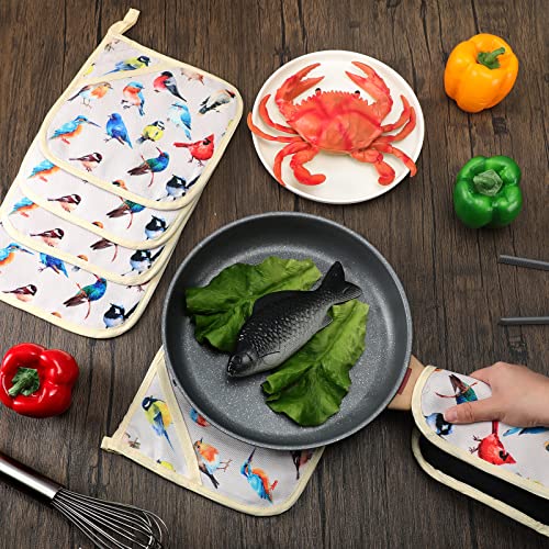 Set Of 12 Birds Oven Pot Holders With Pocket Bulk For Kitchen Heat Resistant Oven Mitts Pads Cotton Square Potholders Bird Lovers Non Slip Potholders With Hanging Loop For Cooking Gift Kitchens #TOP5