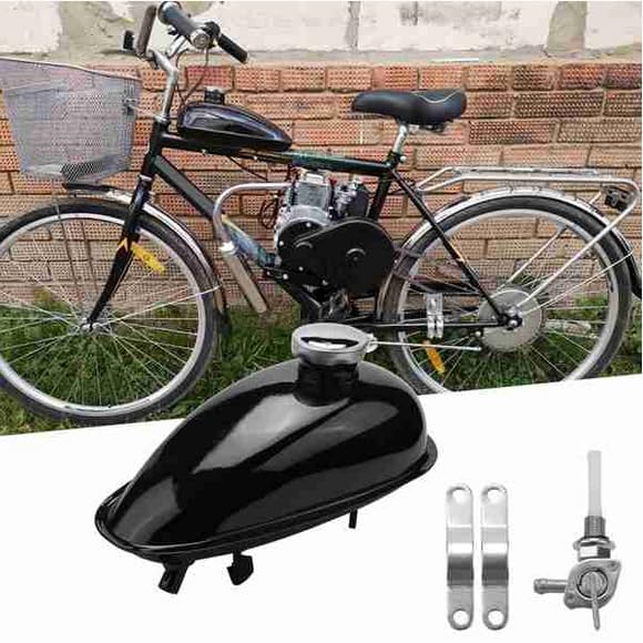 Trkimal Réservoir Carburant Métal 2L Avec Robinet - Compatible 49cc 50cc 60cc 66cc 80cc Moto - Noir