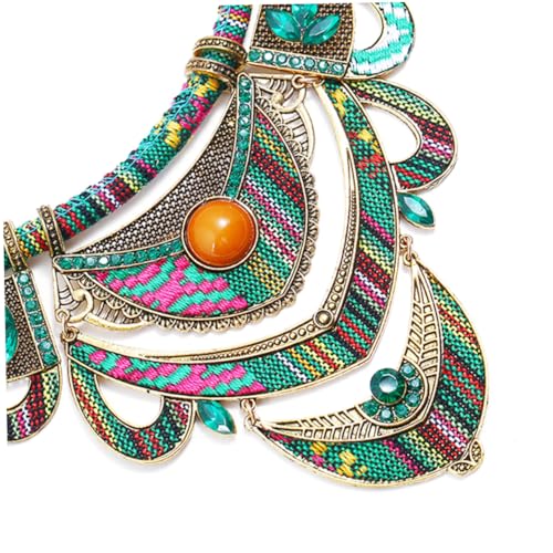 Conjunto de joyas bohemias como obsequio elegante de resina verde 3