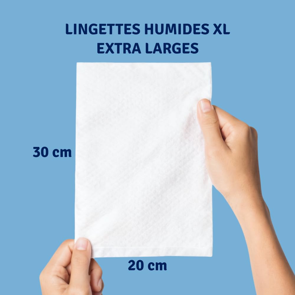 Soffisof Lingettes Hygiène Adulte XL - 240x Lingette Nettoyantes Corps - Adultes, Personees Agées, Patients Alités - 240 Soffisof Extra Larges, 6 Paquets