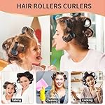 50Piece Hair Rollers set,Self Grip Hair Curlers for Long Medium Short Hair,(6 Jumbo + 6 Large + 6 Medium + 6 Small Hair Rollers + 1 Storage Bag) and 24Pcs Hair Clips /4-sizes 60 45 36 25mm - Image 5