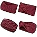 Produktbild WinCret Stirnband Damen Mädchen | Winter Häkeln Stirnbänder Gestrickt Stirnband | Frühling Kopfband Haarband Elastische Blume Gedruckt Stirnbänder (Jujube rot)