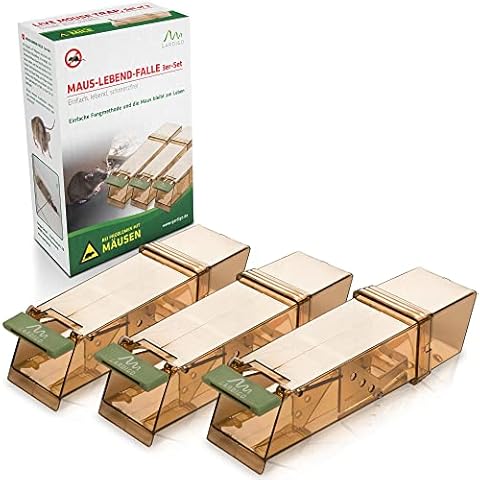 Gardigo 623583 - Humane Mouse Trip-Trap; Reusable No Kill Live Capture; 18 x 6 x 5 cm; Indoor & Outdoor; 3 Pack Cover