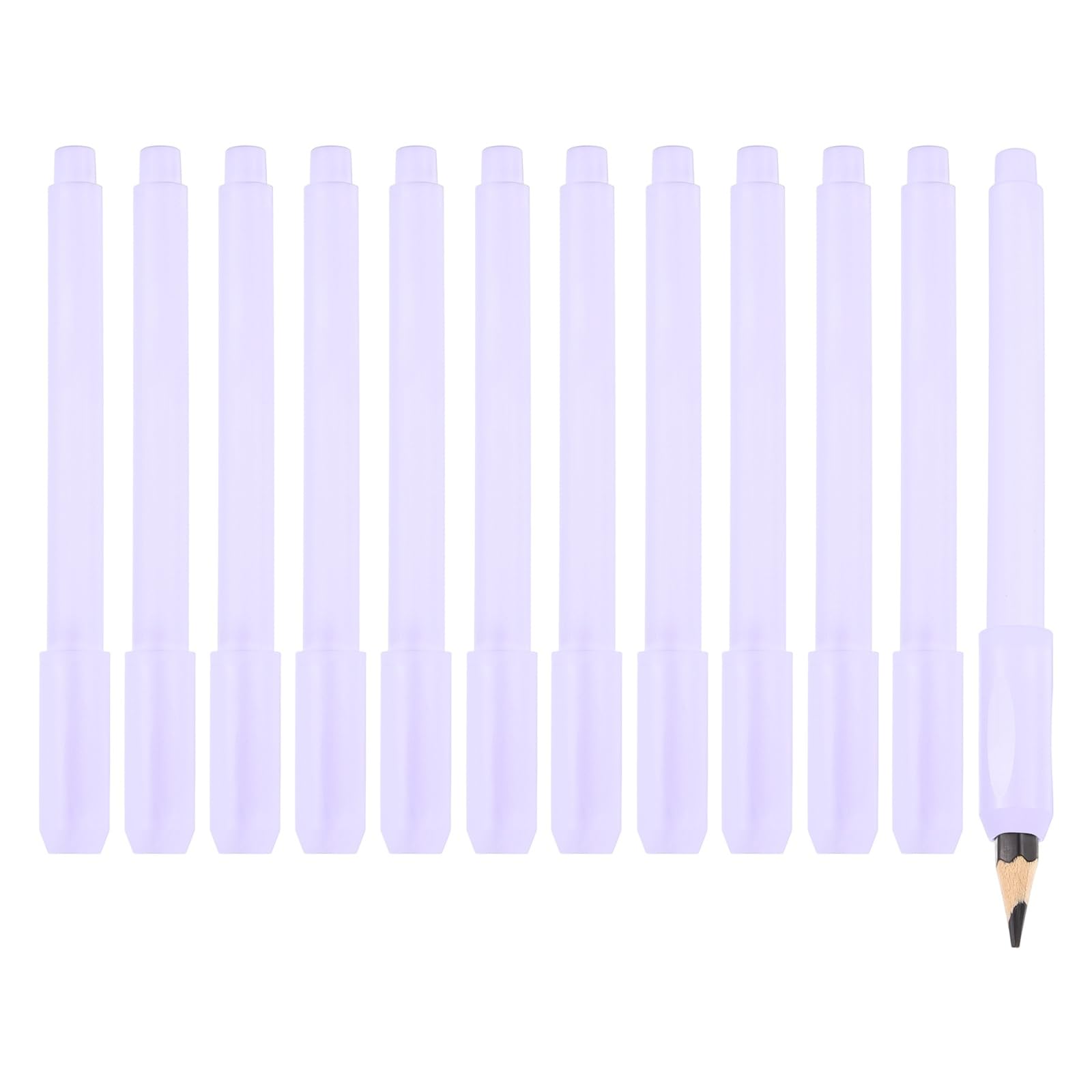 PATIKIL Pencil Extenders, 12 Pack Adjustable Pencil Extenders Colors Pencil Lengthener Holder with Plastic Handle Office Supplies for Artists Sketching, Writing Art Drawing Shading, Purple