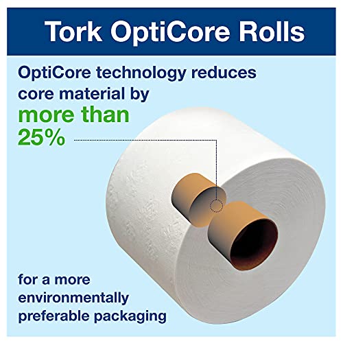 Tork OptiCore Mid-Size Toilet Paper Roll White T11, Advanced, 2-ply, 36 x 865 Sheets, 162090 by Tork - Image 3