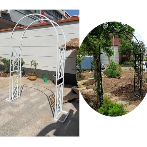 Łuk różany, metalowa pergola z podstawą, 140, 340 cm, altana ogrodowa do roślin pnących, patio, łuk, idealna na ceremonię ślubną i dekorację trawnika