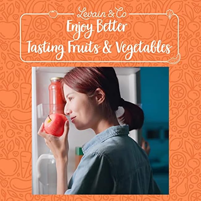 Levain & Co Produce Storage Guide Magnet - Fruit & Vegetable Storage Magnetic Chart - The Ultimate Produce Organizer Cheat Sheet - Keep Foods Fresher Longer