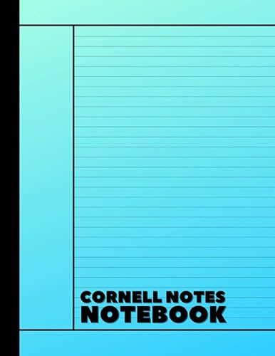 Cornell Notes Notebook: Note-Taking System for Students, Teachers, School, Work College Ruled | 110 Pages | 8.5x11 in. | Aqua