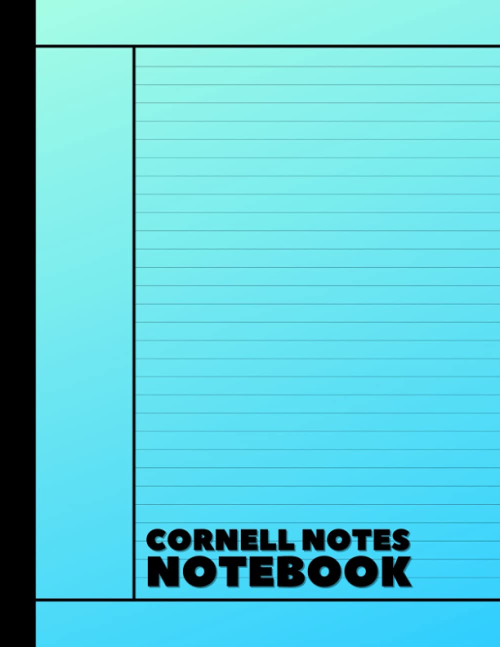 Cornell Notes Notebook: Note-Taking System for Students, Teachers, School, Work College Ruled | 110 Pages | 8.5x11 in. | Aqua