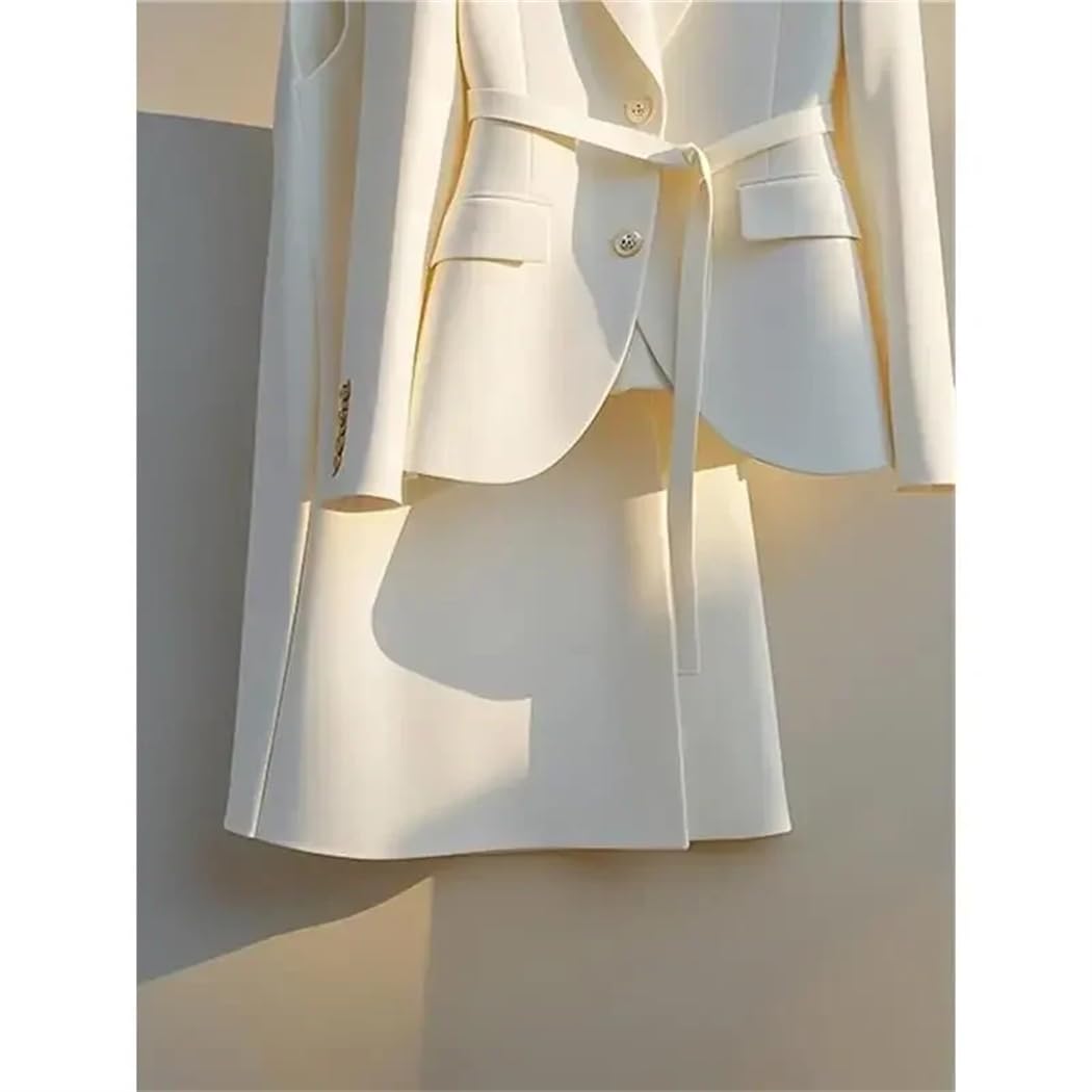 Conjunto de dos piezas para mujer con chaqueta corta y falda de cintura alta
