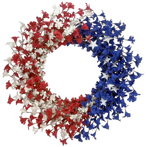 22 Inch 4th of July Patriotic Wreath for Front...