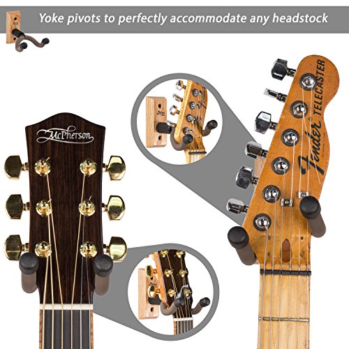 image for String Swing Wall Mount Guitar Hanger CC01KOAK - (4 Pack)